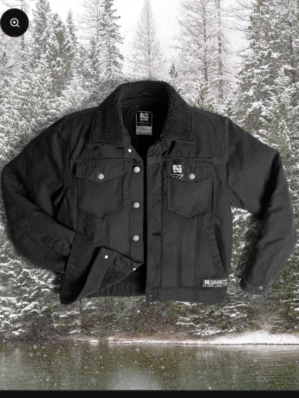 flag nor fail Black Sherpa-Lined Forever Jacket - NWOT